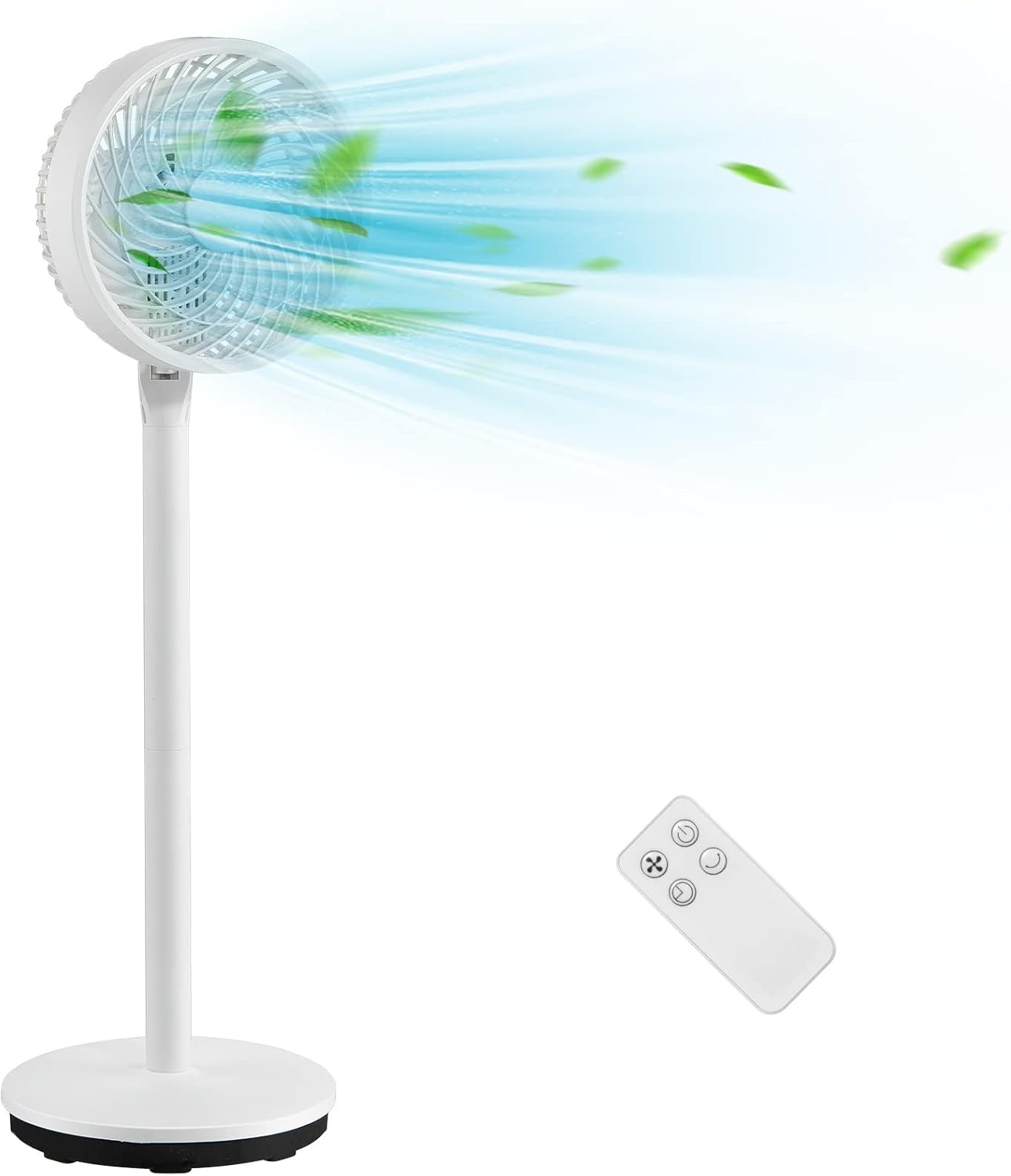 GOFLAME Pedestal Floor Fan with Remote Control, Portable