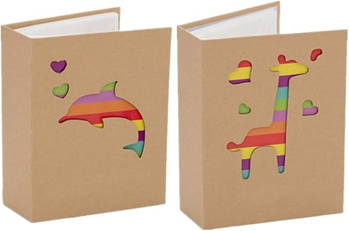 IMIKEYA Álbum de recortes de boda, 2 unidades, lindo álbum de fotos de dibujos animados arco iris, álbum de fotos simple para decoración del hogar