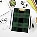 OTVEE Christmas Green Tartan Plaid Clipboard Standard A4 Size Decorative 12.5x9 inch Acrylic Clipboards for Office Writing Drawing
