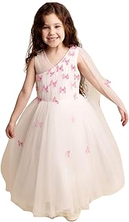 Encantador Vestido de Tul para niña con Coloridos Apliques de Mariposas Bodas y Ocasiones Especiales