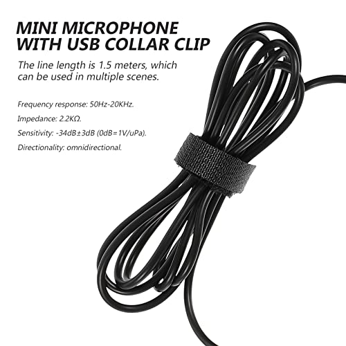 SOLUSTRE 2 Peças Microfone Usb Microfone De Entrevista Microfone De Lapela Usar Um Microfone Colar M