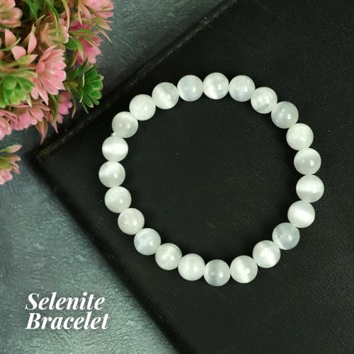 Image of Reiki Crystal Products Natural Crystal Stone 8 mm Round Bead Bracelet for Men & Women | Stretchable Gemstone Bracelet for Meditation, Yoga, Reiki & Daily Wear
