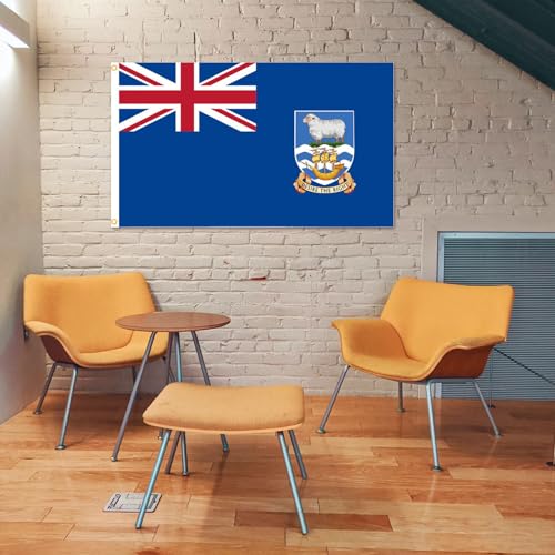 Bandera de las Malvinas Textil Resistente para Exterior de 91cm 3