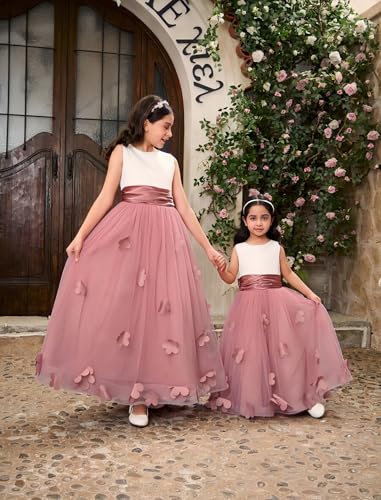 Flower Girl Dress for Wedding Floral First Communion Dress for Girls V-Back Princess Birthday Gown3