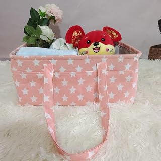 Baby Nappy Caddy, Baby Essential for New Born Baby, Portable Caddy Organizer ,Storage Basket for Babies, Baby Tote Bag for Changing, Car Travel Nappy Bag .Baby Gift Accessories (pink)