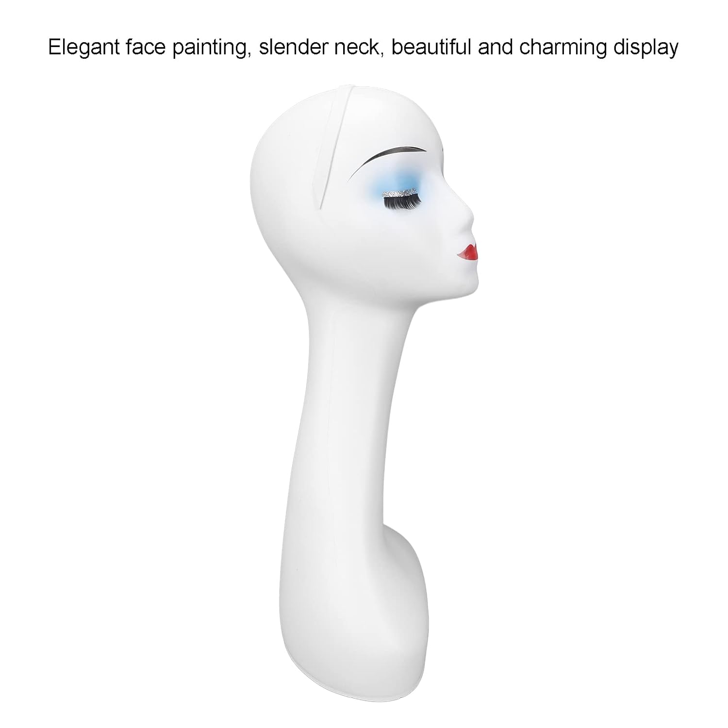 Female Mannequin Head,Women Wig Making Head Model Good Stability Elegant Appearance Odorless Wig Display Head for Hat Jewelry Wig Display