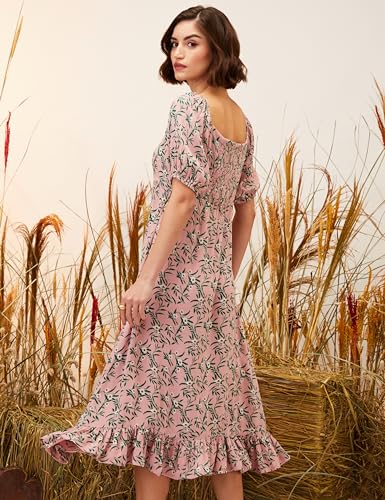 Image of Amazon Brand - Eden & Ivy Women's Crinkled Rayon Empire One Piece Midi Length Tiered Dress (Available in Plus Sizes)