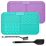 UTILISATION MULTI-SCÉNARIOS : Le tapis de léchage pour chien est parfait pour une variété de collations et d'aliments, tels que la purée, le yaourt, le beurre de cacahuète, etc. Distrayez votre animal pendant qu'il se baigne ou soulagez son stress lorsque vous êtes en déplacement. Le tapis à lécher peut être fermement adsorbé sur des surfaces lisses telles que le verre, le carrelage, le métal, etc. Il ne convient pas au papier peint ou aux surfaces inégales et molles