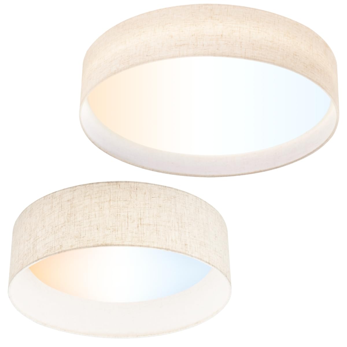 Hamilyeah 18 inch LED Ceiling Light Flush Mount Light Fixture 36W, Modern Kitchen Lighting Fixture Ceiling Mount with Fabric Shade, Dimmable Ceiling Lighting Fixture 5CCT for Bedroom, Bathroom