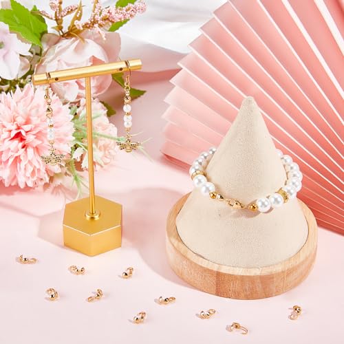 Beebeecraft 1 Box 200Pcs Bead Tips Stainless Steel Open Bead Tips Knot Cover Tiny Clamshell Fold-Over Culotte Ends Caps for Knots & Crimp Findings Jewelry Making - Image 4