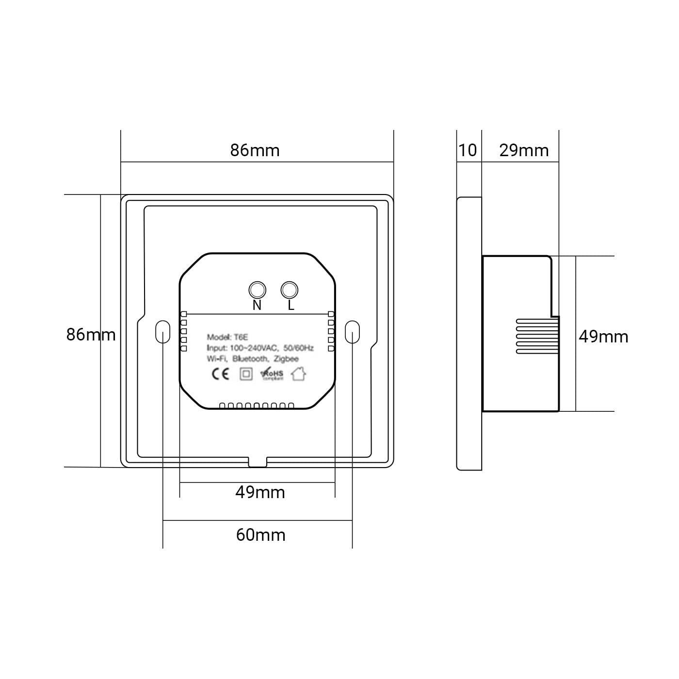 TUYA Smart Touch Monitor LCD Panel de control de escena inteligente pantalla con conectividad inalámbrica para interruptor de luz inteligente para el hogar inteligente, enchufes, WIFI ZIgbee, pantalla