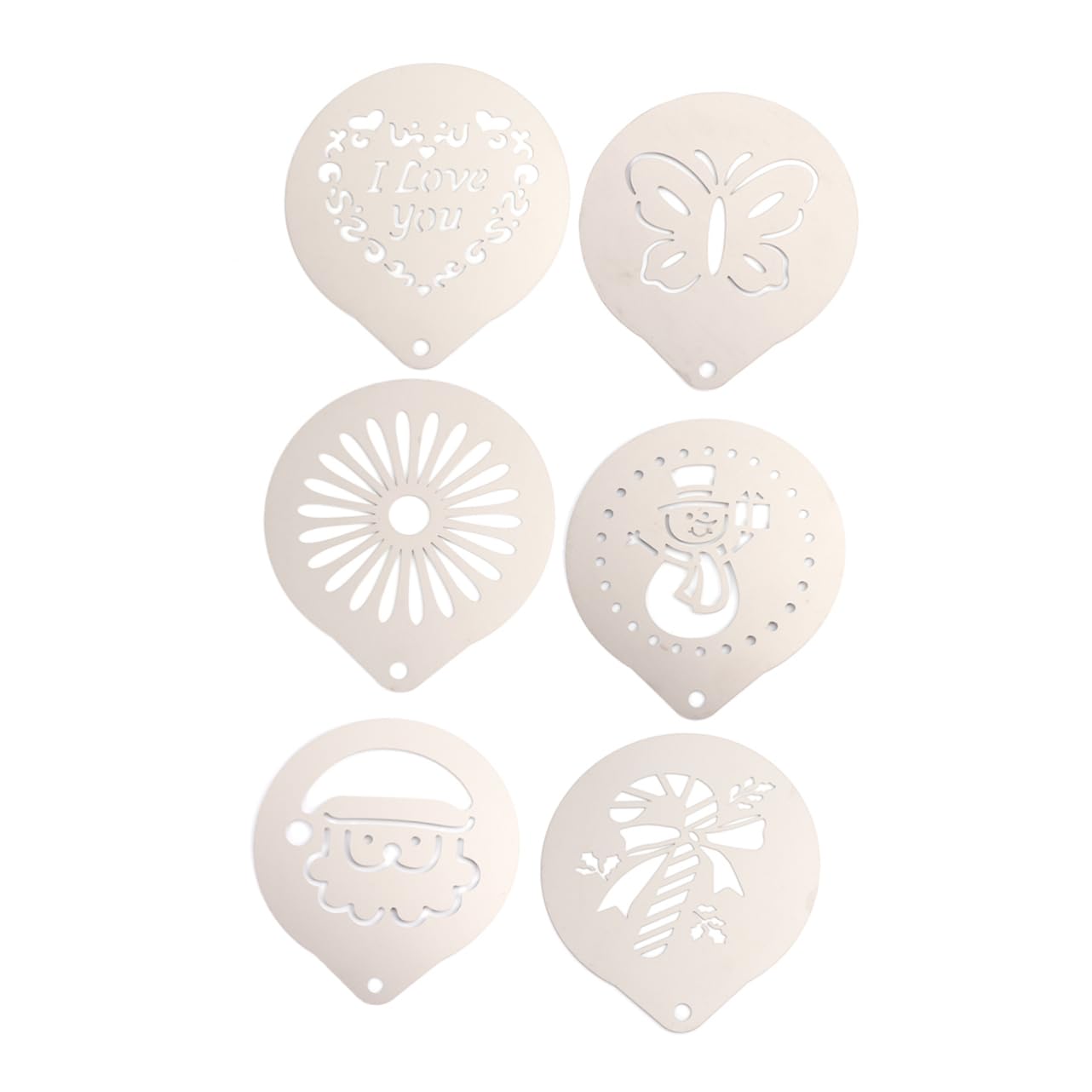 LIFKOME 3sets Stencil Acciaio Inossidabile Per Latte Art Template Per Cappuccino e Decorazioni Di Caffè Facili Da Pulire e Utilizzare Designs Variati Per Creazioni Professionali
