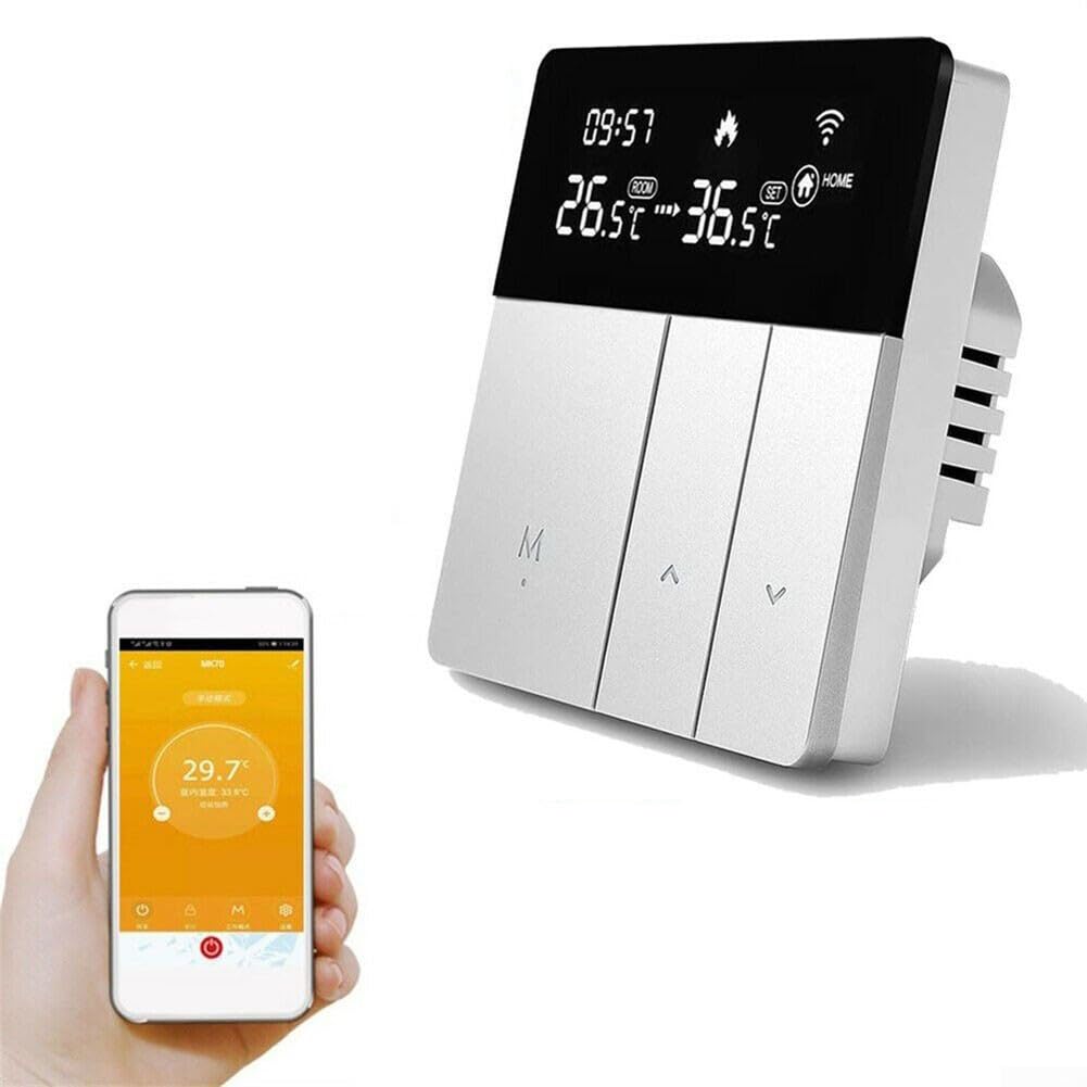 Termostato inteligente WiFi, para ALEXA, y para HOMEKIT, para equipos de calefacción de agua, calderas montadas en la pared y equipos de caldera (3A)
