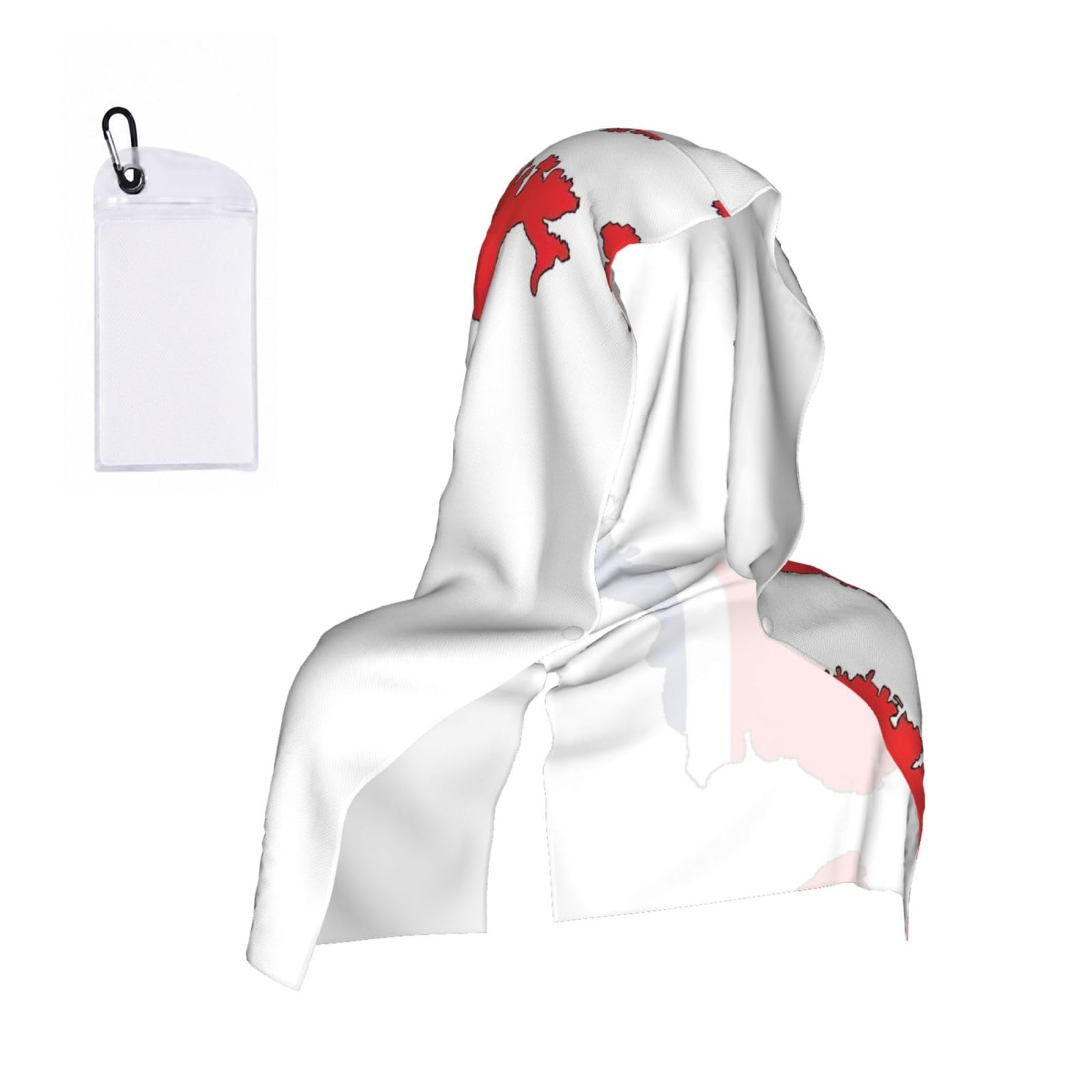 DUWAA Norwegian Flag Map Print Cooling Hooded Sports Towel, 30×60cm Quick Drying Summer Cool Head Wrap For Neck And Face