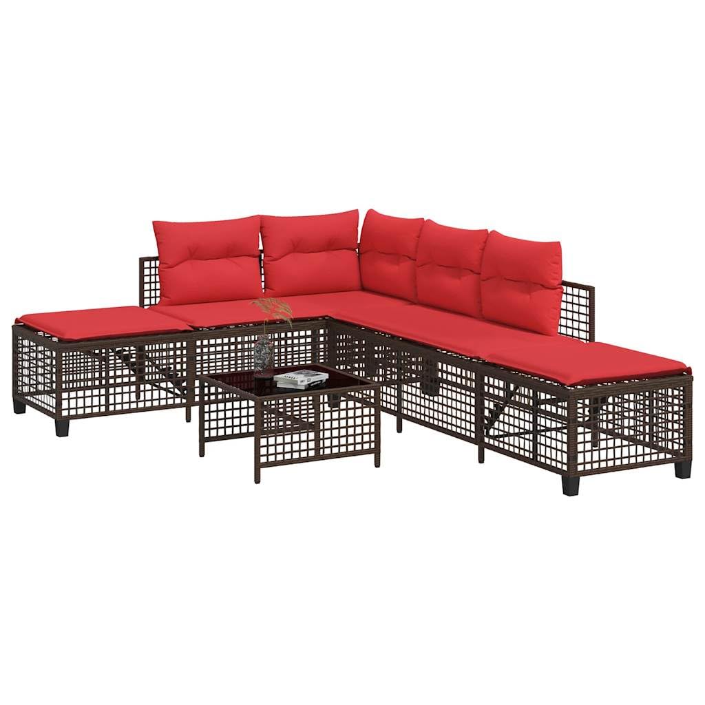 Canapé d'angle de jardin haut de gamme en rotin synthétique durable et table en verre