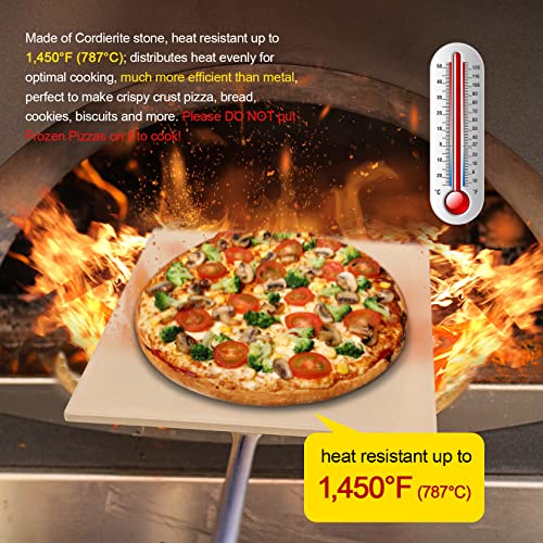 Ggc Pizza Stone For Oven And Grill, 12 Inch Square Bread Baking Stone, Thermal Shock Resistant For Cooking Stone, Making Pizza Bread Cookie And More #TOP4