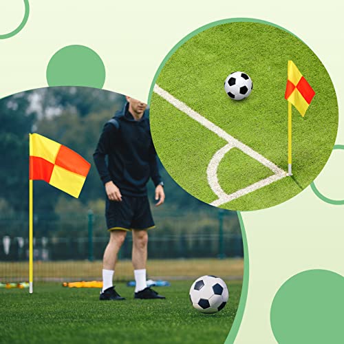 4 Pcs Soccer Referee Flags Portable Big Square Playing Field Corner Flags Referee Linesman Soccer Corner Flags For Soccer Field Soccer Football Track Volleyball Training Match Accessories #TOP5