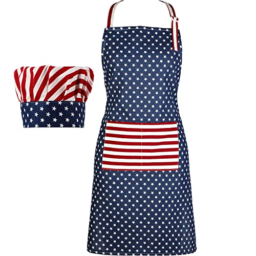 SATINIOR 4th of July USA Flag Kitchen Chef Hat...