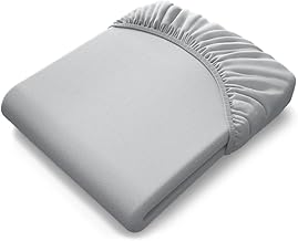 bett1 Bodyguard Jersey Fitted Sheet 90 - 100 x 200 cm (Silver, Robust, Washable at 60 °C, Elasticated Circumference, Oeko-Tex 100)