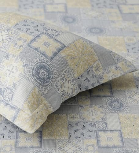 Image of Mafatlal 186 TC Metro Cotton Double Bed Bedsheet | 90x100 Inch|Soft, Breathable & Lightweight | Includes 2 Pillow Covers| Morning Sky 1