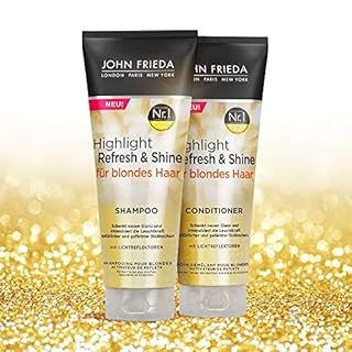 John Frieda - Highlight Refresh & Shine Shampoo – Contenuto: 250 ml – Nuova lucentezza e luminosità intensa per capelli biondi e ciocche