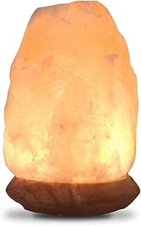 USB -Steinsalz -USB -Lampe - 100% authentisches natürliches Himalaya aus Salt Range Pakistan -Salzkristall - Handgeschnitzt - Holzbasis - USB -Stromkabel - ca. 500 g - Zen'light