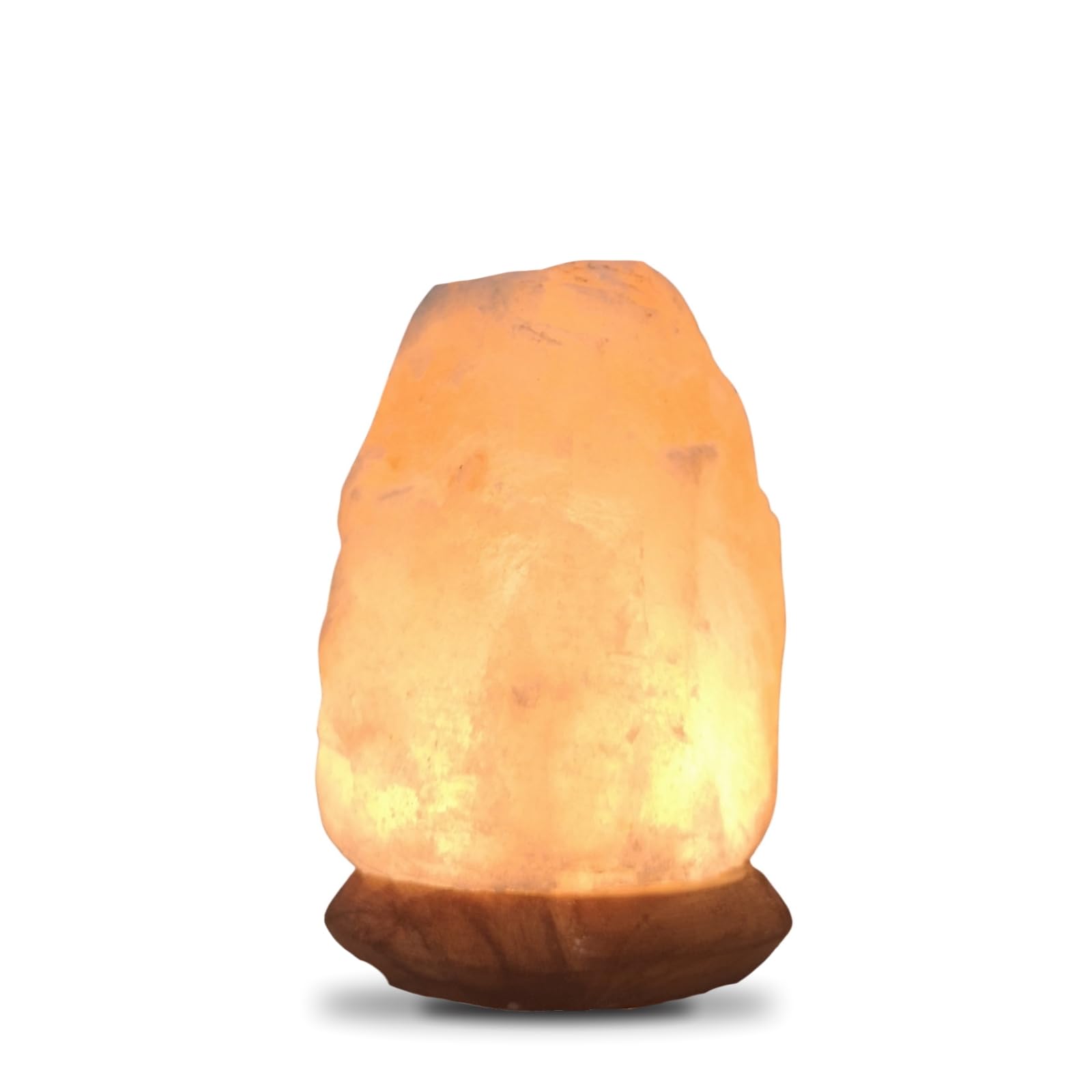 USB -Steinsalz -USB -Lampe - 100% authentisches natürliches Himalaya aus Salt Range Pakistan -Salzkristall - Handgeschnitzt - Holzbasis - USB -Stromkabel - ca. 500 g - Zen'light