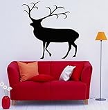Deer Wall Decal Beautiful Reindeer Antlers Animal Wall Vinyl Decal Art Design Murals Interior Modern