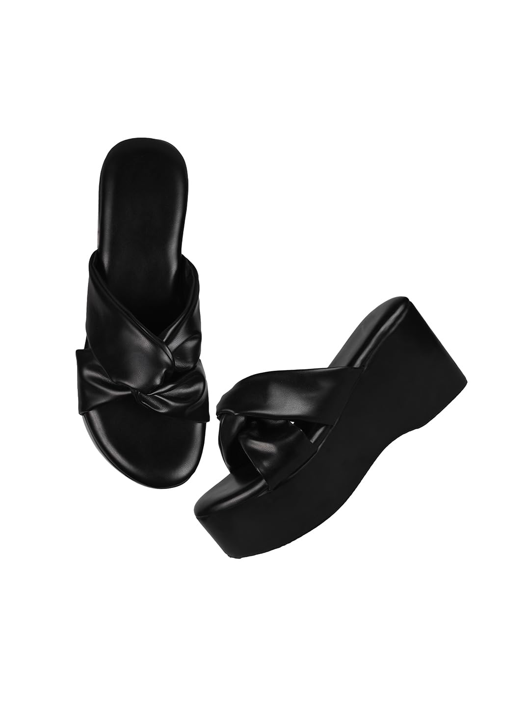 TRYME Platform Heels Chunky Heel Sandals Light Weight Comfortable & Trendy Party Wedges Heels for Girls & Women (B0CLJ3W9DS) Amazon Price History, Amazon Price Tracker