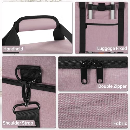 Extra Large Rolling Makeup Case with 4 Removable Pouches，Professional Make up Train Case with Wheels,Travel Cosmetic Bag for Hairstylists Nail Tech Makeup Artist with Detachable Trolley4