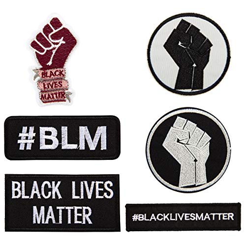 6 Pcs Black Lives Matter Iron On Patches-Fist Up Sew On Patch Applique Patch Decoration Patch for Jeans, Jacket, Clothing Repair, Bags, Hats, DIY Accessories
