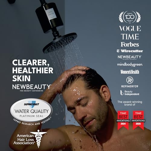 Image of Filterbaby All-Metal Shower Filter Pro - IAPMO Certified to NSF 177 Standard | Doctor Developed, Reduces up to 99% Chlorine /Chloramine /Lead /Certain Heavy Metals, Great Water Pressure,Long Lasting,Black
