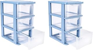 Cabilock 2pcs Cosmetics Makeup Box Bin Jewelry Storage Case Display Drawers for Lipstick Nail Polish Brushes Jewelry Pencil Sundries Organizer