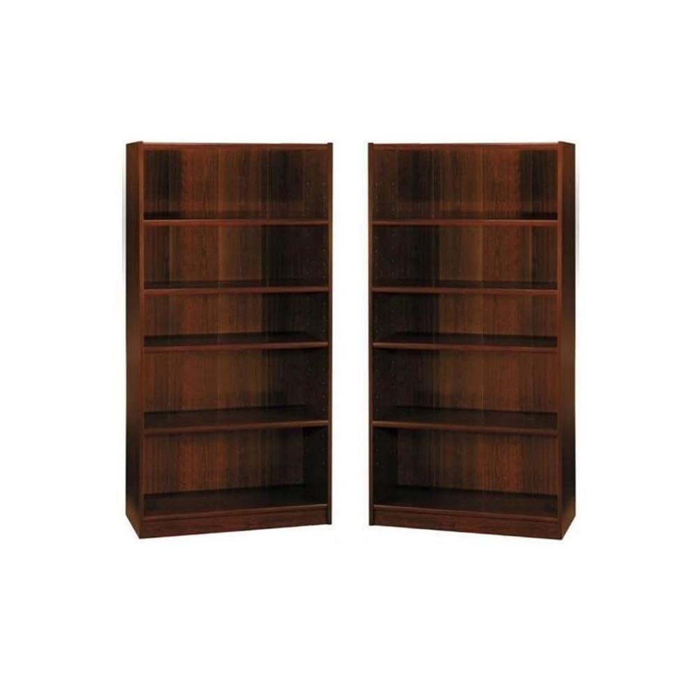 Amazon.com: Home Square 5 Shelf Wood Bookcase Set in Vogue Cherry (Set ...