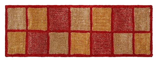 Image of THE HOME TALK Modern Polyester Area Rugs | Carpets for Living Room, Kitchen, Kid's Room, Bedroom | Microfiber Polyester Rugs | Shaggy Floor Carpet | Anti Skid Store (Maroon, 50 x 150 cm)