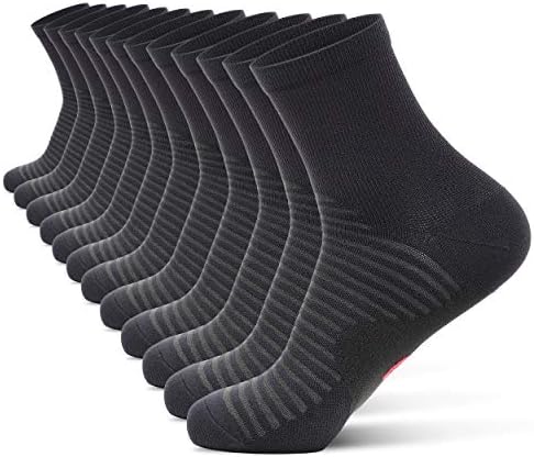 Compression Running Ankle Socks for Men and Women (6 Pairs), Quarter Athletic Socks for Running, Cycling, Golf, Work