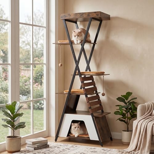 Árbol para gatos moderno Tangkula 73 pulg alto miniatura 2