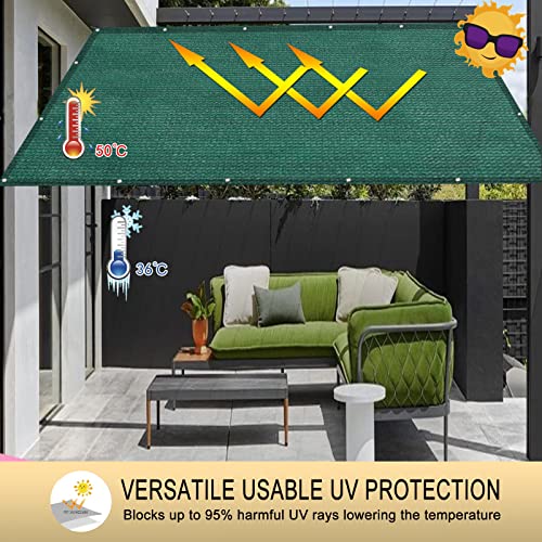 Red de sombra para pérgola exterior y patio malla sombreadora verde 1.2x8.5 m 5