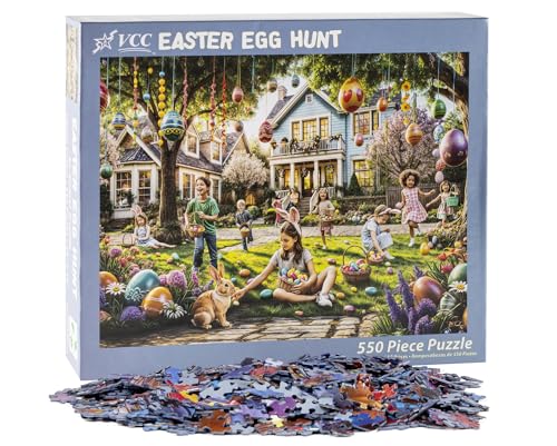 Vermont Christmas Company Easter Egg Hunt Rompecabezas de 550 piezas - Piezas grandes - Completamente entrelazadas y con formas aleatorias - 24" x 18" miniatura 5