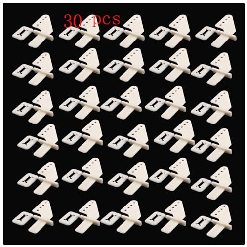 Nylon Control Horn, 30pcs Four-Hole Rudder Angle, 1.81 inches high and 0.04 inches Thick, Used for Control Horn Kits of KT Model Aircraft, Such as Rudder and aileron.