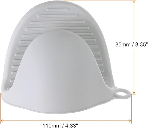 Miniatura 2 de HARFINGTON 2 mini guantes de horno gruesos, resistentes al calor, de silicona, agarres para cocina, hornear, barbacoa, resistentes al calor, gris y