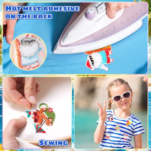 AUGSUN 36pcs Summer July Christmas Iron on Patches Hawaiian Applique by AUGSUN - Image 3