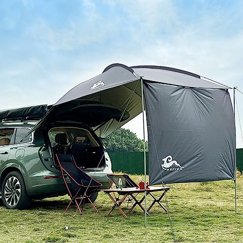HREFEU SUV Tailgate Shade Awning Tent with Portable Waterproof Storage Bag, Hatchback Tent,Tailgate Shade Awning Tent for Midsize to Full Size SUV/Van/MPV/CUV (Large)