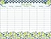 Green Flowers & Chevron Weekly Calendar Pad, with Attachable Magnet,