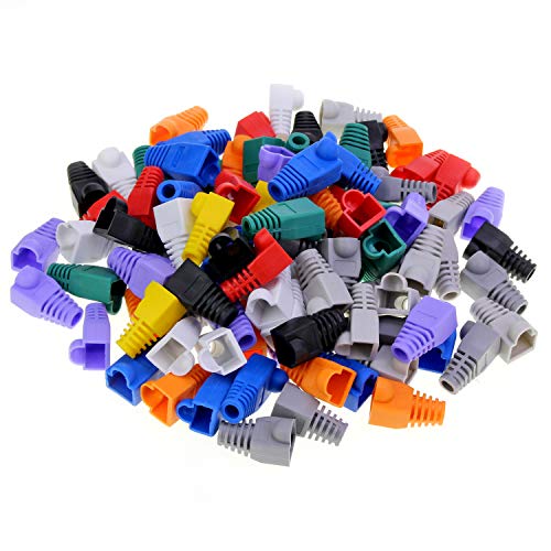 HSEAMALL 100 PCS Coloré RJ45 Fin Bouchon Connecteur Capuchon Souple En Plastic Ethernet Réseau Plug Gaine Câble Bottes… - Image 4