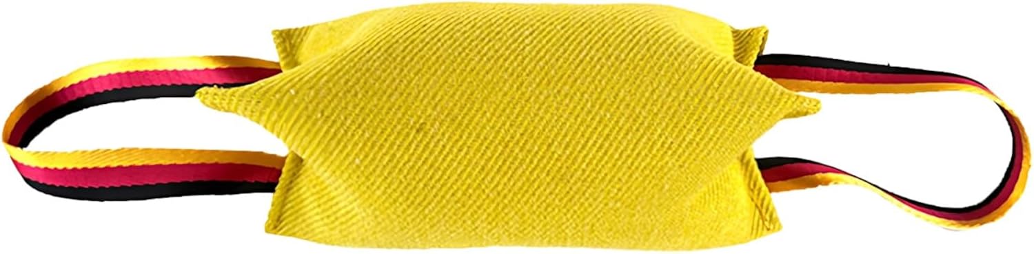 10.2 in Dog Toy, Dual Handle, Triangular, Yellow Pulling Toy