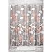 InterDesign Fabric Daizy Shower Curtain for Master, Guest, Kids', College Dorm Bathroom, 72" x 72", Gray and Coral