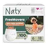 Naty FreeMovers Nappy Pants | Sensitive Skin Certified Potty Training Pants | Soft, Fragrance Free | Absorbent & Leak-Proof | Unisex Baby & Toddler | Size 6 (14–20 kg), 18 Count