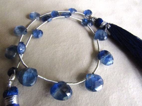 Faceted heart briolettes de kyanite bleue LKBEADS, gemmes haut de gamme de 5 à 10mm pour joailliers