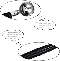 Vista 5 de Paquete de 2 cucharas de bola de helado de frutas de doble extremo, bola de melón de acero inoxidable, bolas de melón redondas lisas para sandía